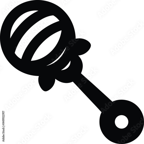 baby rattle toy on white background  