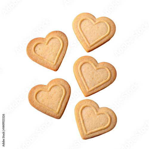 HeartShaped Cookies Delicious Homemade Treats on Transparent background