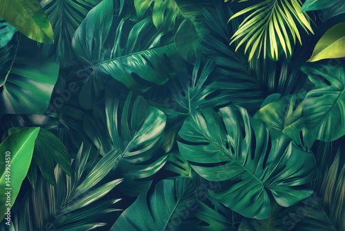 Lush tropical foliage background