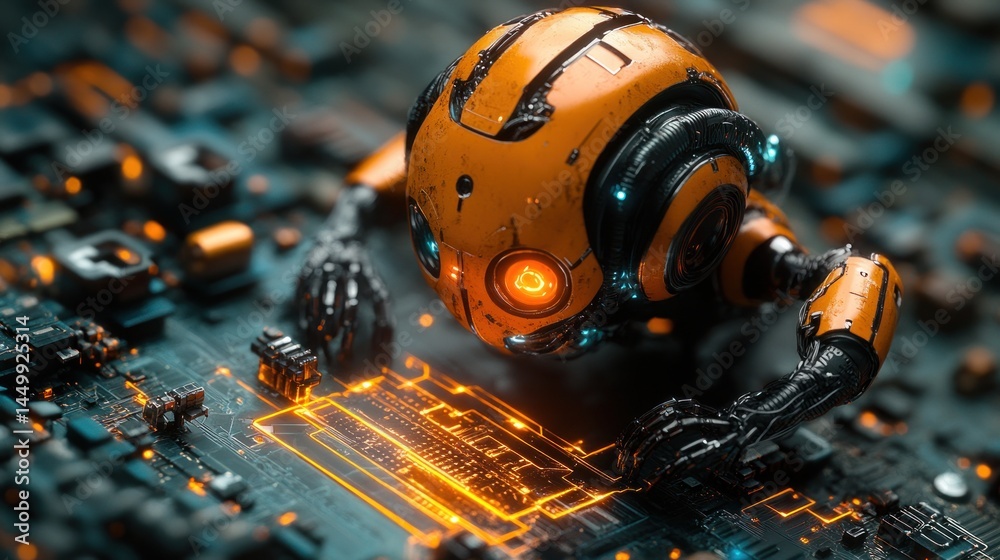 Miniature Robot Repairing Circuit Board Miniature Robot Repairing Circuit Board