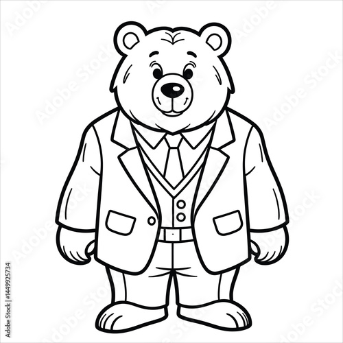 Dapper bear businessman stands tall