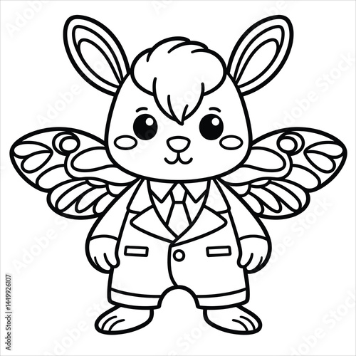 Dapper rabbit creature in tiny suit