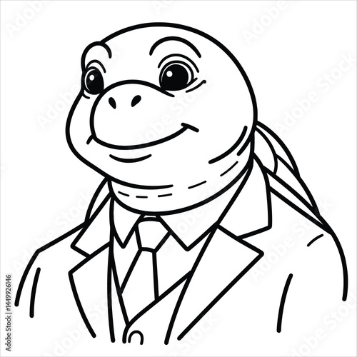 Dapper turtle in suit illustration