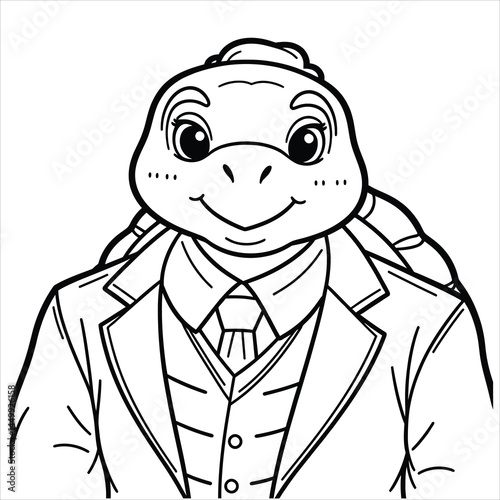 Dapper turtle in a business suit