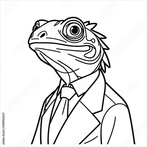 Formal iguanas portrait dressed professionally