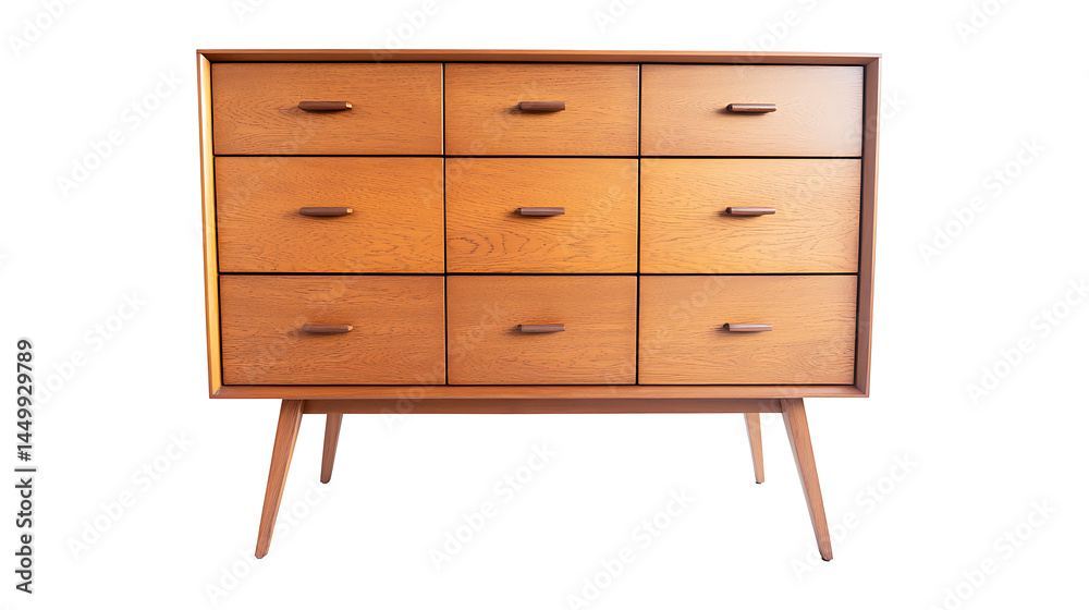 A wooden dresser with nine drawers A wooden dresser with nine drawers