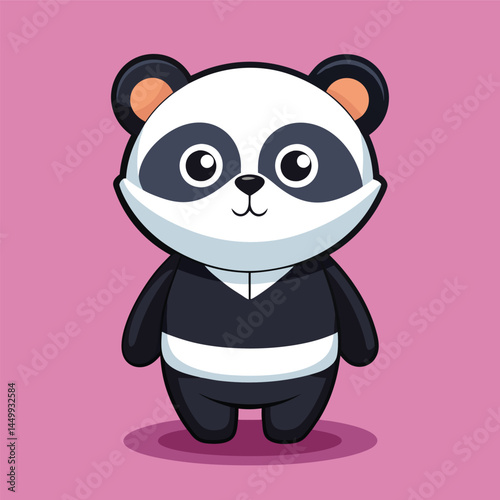 Meet our adorable panda mascot, thoughtfully wearing a mask to promote virus prevention. This charming animal cartoon character is designed to educate and encourage safety in a fun and engaging way. P