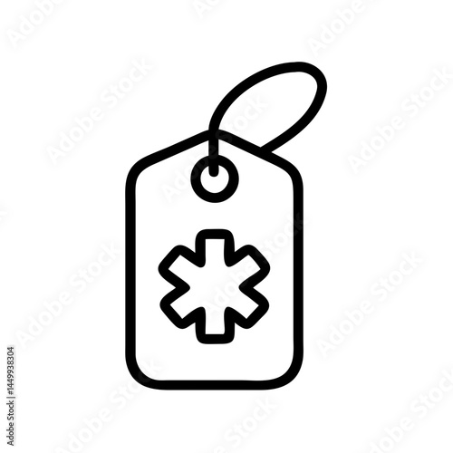 medical id tag on transparent background for web and graphic design