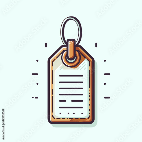 Luggage Tag Illustration Featuring Blank Label Against Soft Background  