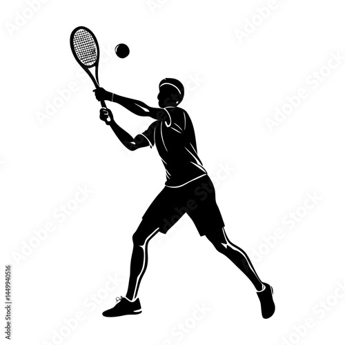 Tennis Player Silhouette vector illustration