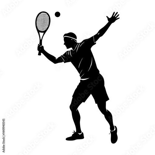 Tennis Player Silhouette vector illustration