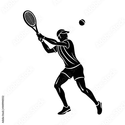 Tennis Player Silhouette vector illustration