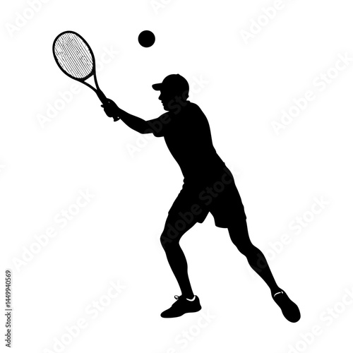 Tennis Player Silhouette vector illustration