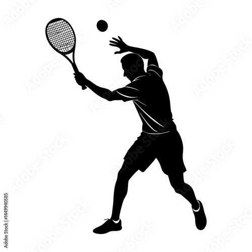 Tennis Player Silhouette vector illustration
