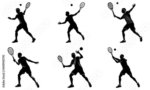 Tennis Player Silhouette vector illustration