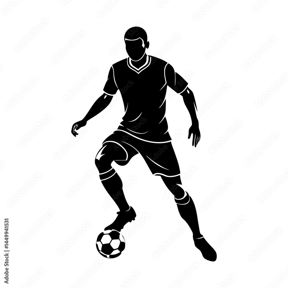 Naklejka premium Soccer Player Silhouette vector illustration