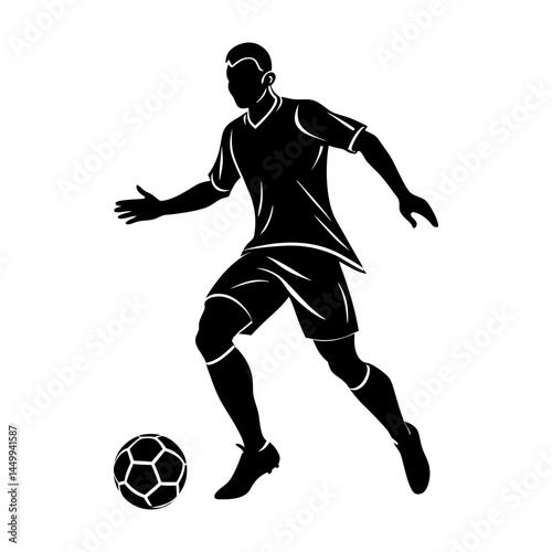 Soccer Player Silhouette vector illustration
