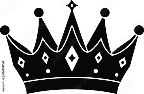 crown icon with gems on white background  .eps