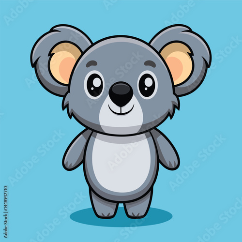  Enjoy the delightful charm of a lovable koala portrayed as a whimsical mascot in this colorful cartoon vector illustration.
