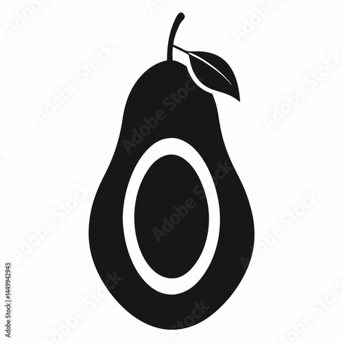 Avocado silhouette icon on white background
