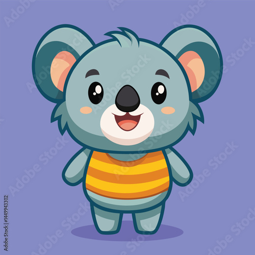 Explore this charming koala character mascot in vibrant cartoon vector illustration! Perfect for various creative projects, branding, and merchandise, this adorable koala design combines detailed arti