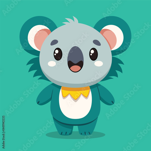 Explore this charming koala character mascot in vibrant cartoon vector illustration! Perfect for various creative projects, branding, and merchandise, this adorable koala design combines detailed arti