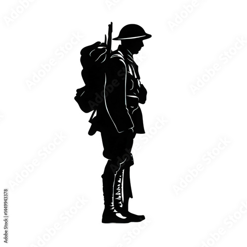Silhouette of on transparent background