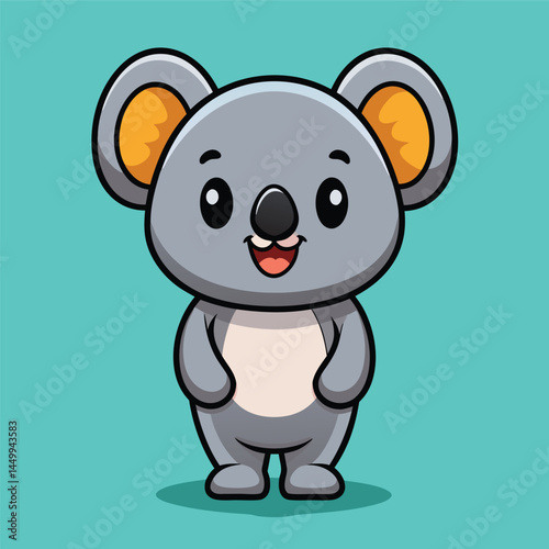  Embrace the adorable charm of a lovable koala depicted as a playful mascot in this vibrant cartoon vector illustration.
