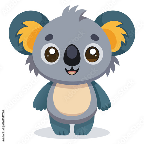  Embrace the adorable charm of a lovable koala depicted as a playful mascot in this vibrant cartoon vector illustration.
