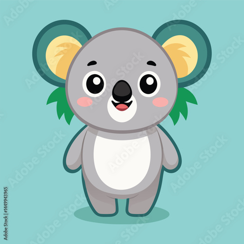  Discover the adorable charm of a lovable koala depicted as a cheerful mascot in this vibrant cartoon vector illustration.
