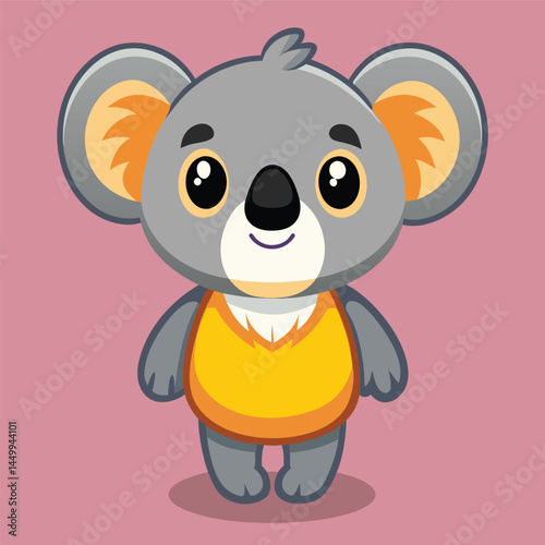  Discover the adorable charm of a lovable koala depicted as a cheerful mascot in this vibrant cartoon vector illustration.
