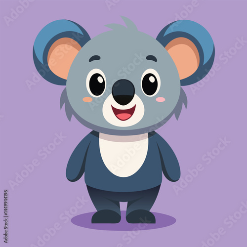  Discover the adorable charm of a lovable koala depicted as a cheerful mascot in this vibrant cartoon vector illustration.
