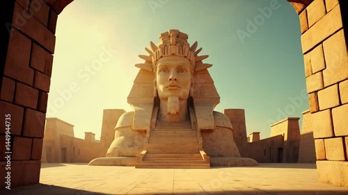 Colossal Pharaoh statues tower over golden sands, whispering ancient tales of Egypt’s grandeur and timeless reign.
