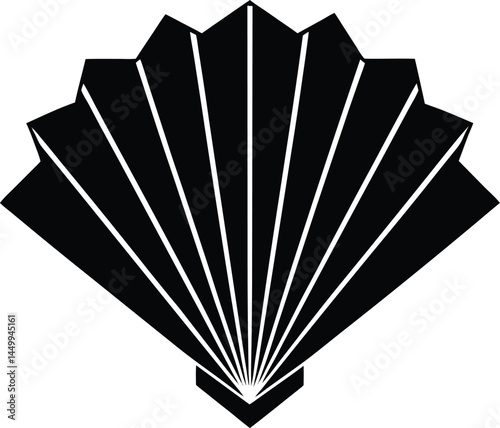 folded paper fan on white background
