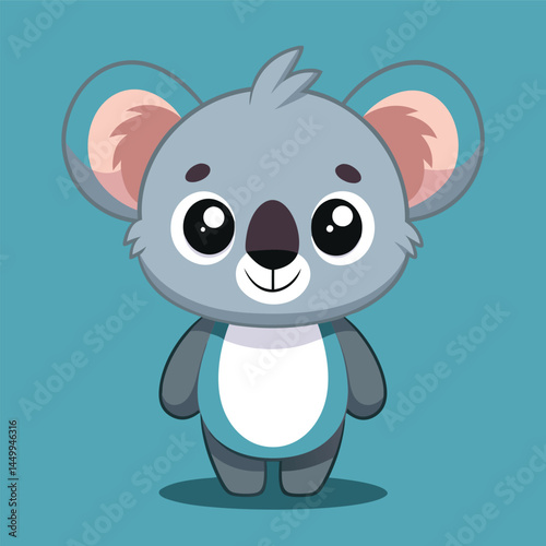  Explore the endearing personality of a cute koala depicted as a lively mascot in this charming cartoon vector illustration.
