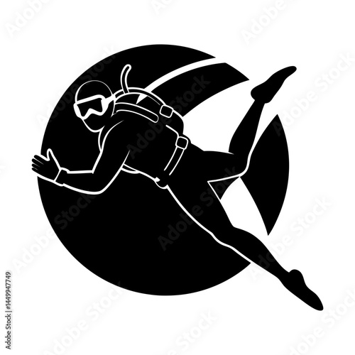 Scuba Diver Silhouette vector illustration