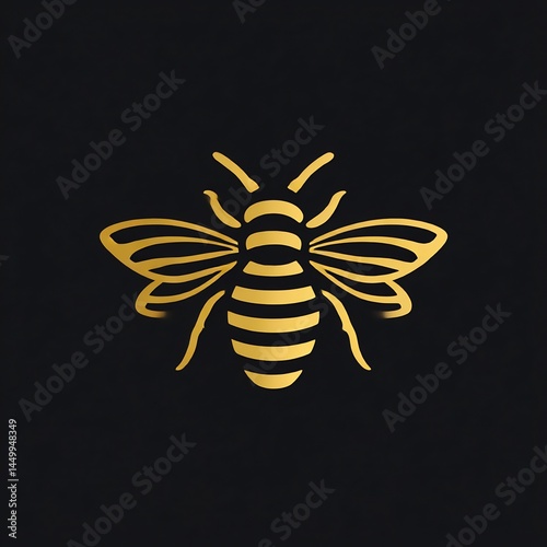 Elegant golden bee emblem against a contrasting dark background showcase