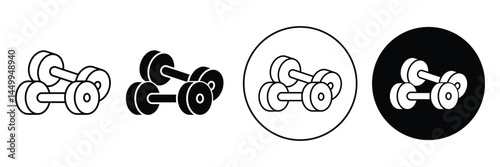 Set of Dumbbell icon collection. Dumbbell for gym symbol vector illustration.