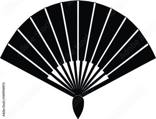 hand fan  folding  on white background.eps