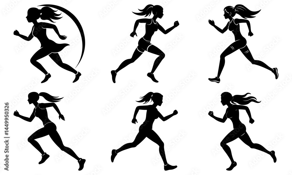 Running Girl Silhouette vector illustration Running Girl Silhouette vector illustration