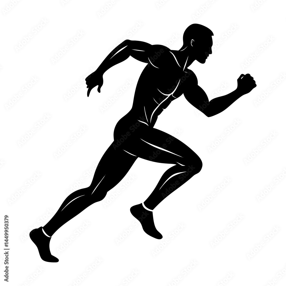 Fototapeta premium Running Man Silhouette vector illustration