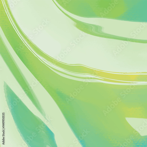 Elegant Green Waves Background with Subtle Swirl 