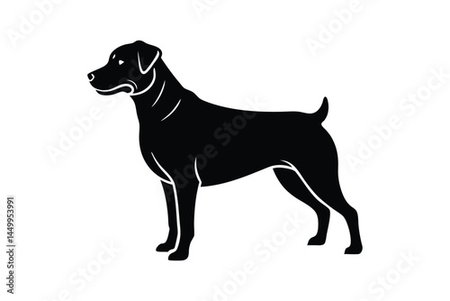 Silhouette art illustration of a Rottweiler.eps