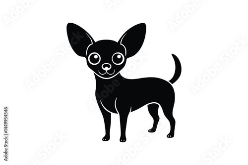 Silhouette art illustration of a tiny Chihuahua.eps