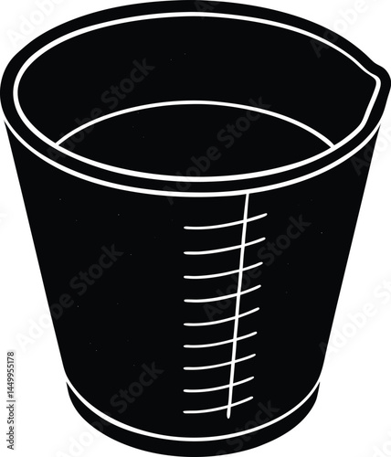 measuring cup with markings on white background 