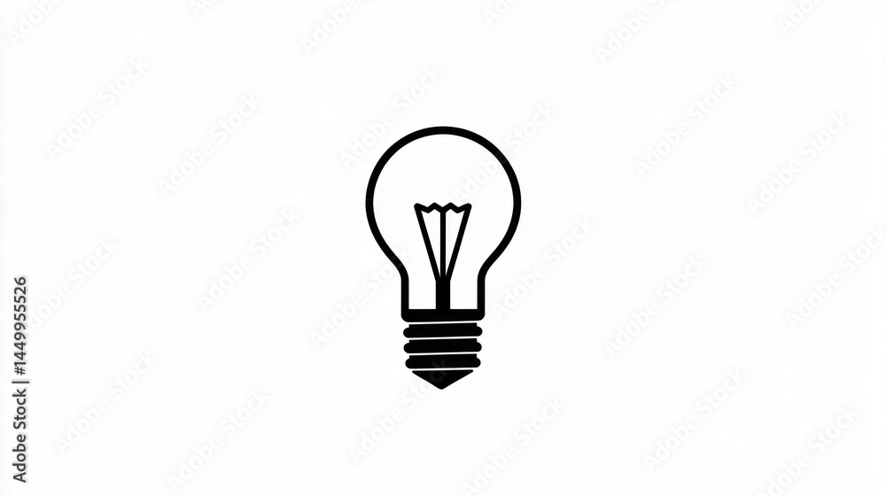 Simple lightbulb icon, idea, innovation, digital graphic Simple lightbulb icon, idea, innovation, digital graphic