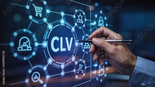 Interactive digital interface displaying customer lifetime value metrics.