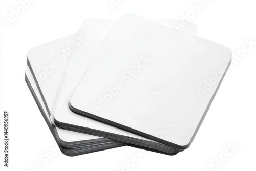 Stack of blank square coasters