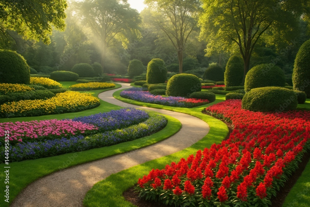 Obraz premium Vibrant garden path serenity