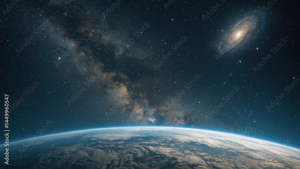 Obraz premium Cosmic view galaxy space scene